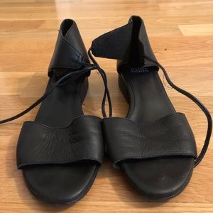 Eileen Fisher Black Leather Sandals